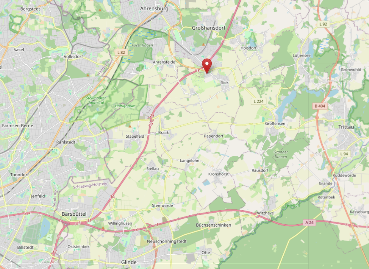 Map mit Standort in Siek